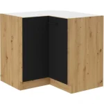 Szezonális akció Niki 39 konyha 90X90 DN 2F BB matt fekete/ artisan tölgy